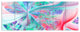 Multi Color Fractal Exotic Plant Stems, Abstract Canvas Print, 70"x28", 6 Panels