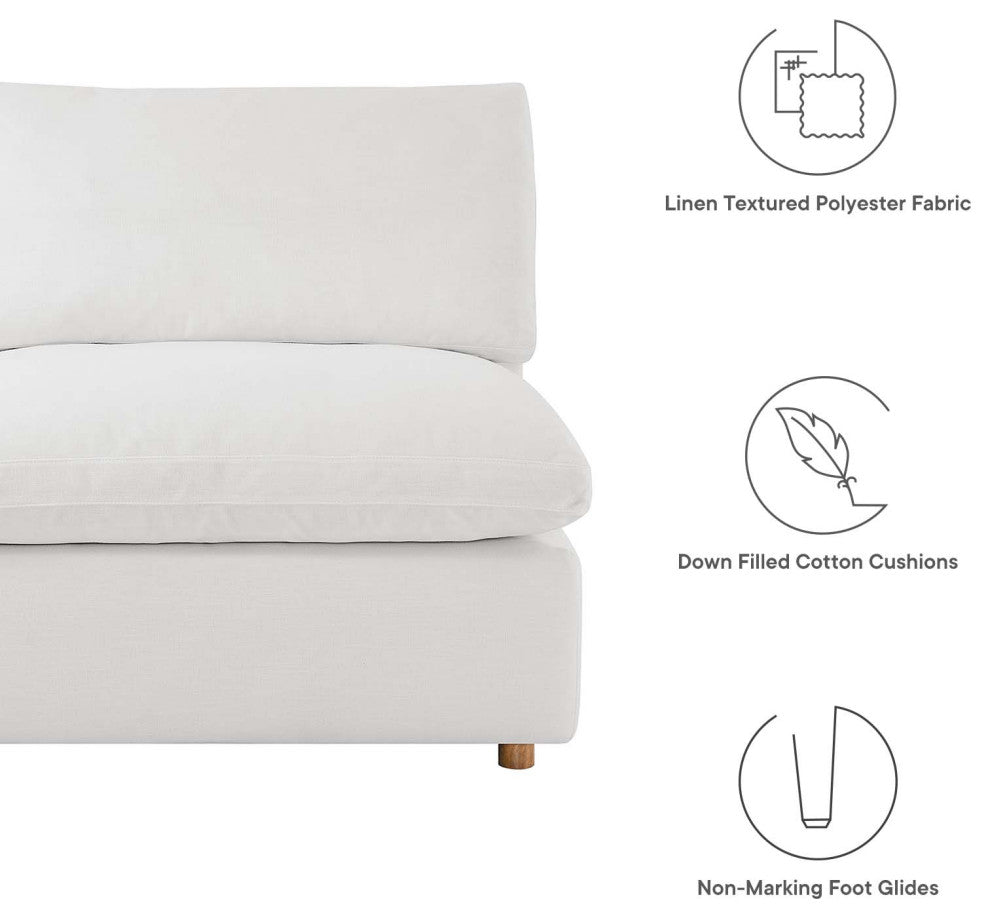 Modular Sectional Deep Sofa Set, White, Fabric, Modern, Lounge Cafe Hospitality