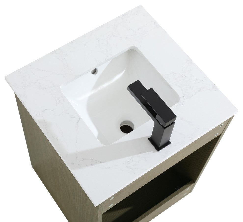 Home Living 20" Single Bathroom Vanity, Chestnut Brown