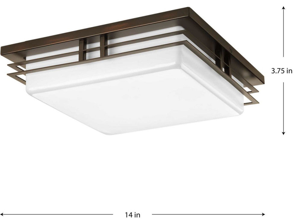 Progress Lighting 2-17W LED 3000K Flush Mount, Antique Bronze