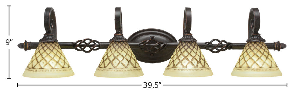 Elegante 4-Light Bath Bar, Chocolate Icing