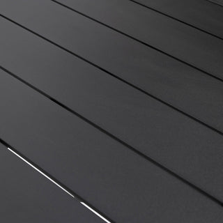 LeisureMod Chelsea 63" Rectangular Outdoor Aluminum Dining Table, Black