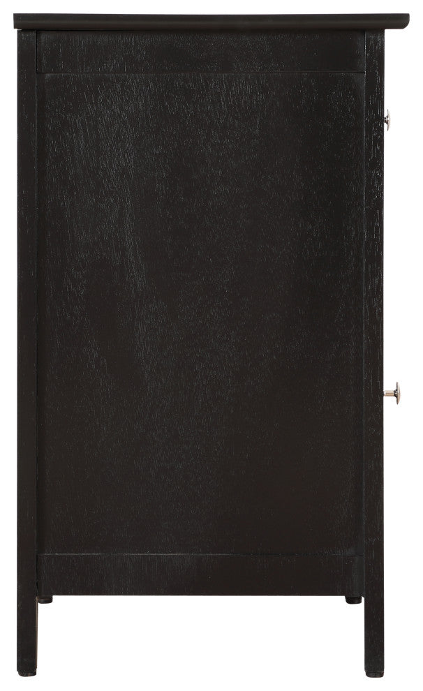 Izzy 1-Drawer, 1-Door Nightstand, Cherry, Black