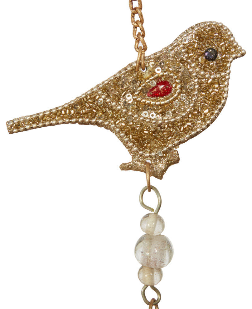 Gold Metal Eclectic Windchime, 5"x39"