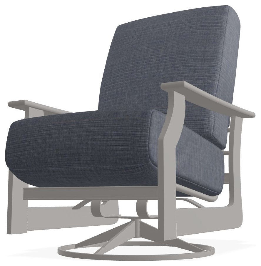 St. Catherine Deep Seat Outdoor Swivel Rocker, Proven Denim/Warm Gray