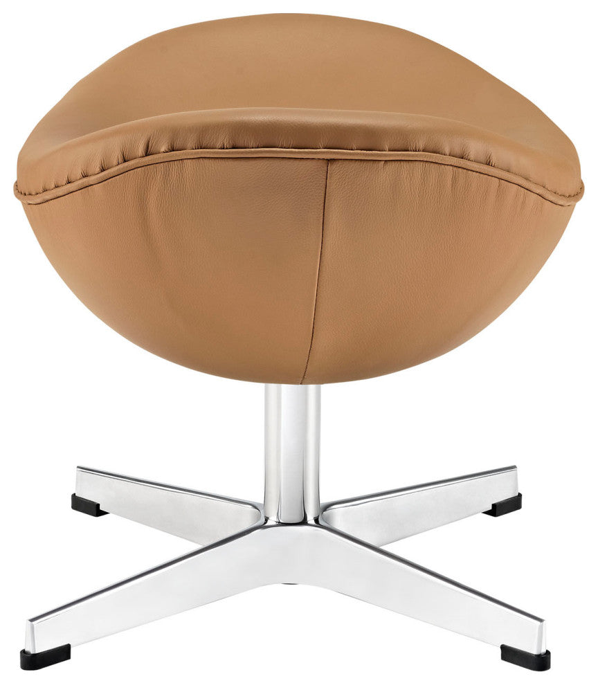 Terracotta Glove Leather Ottoman