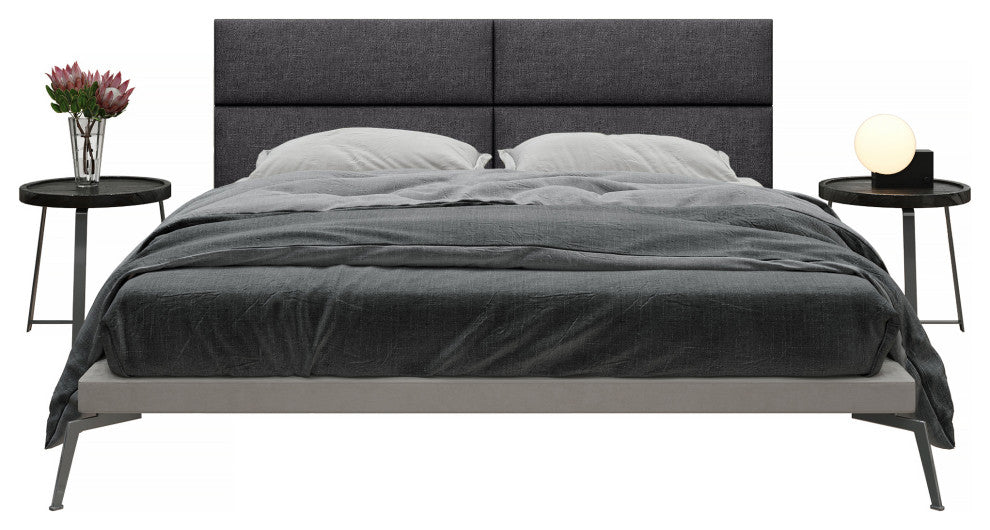 Jaxx Panelist Modern Padded Headboard, Set of 4 Panels, King, Charcoal
