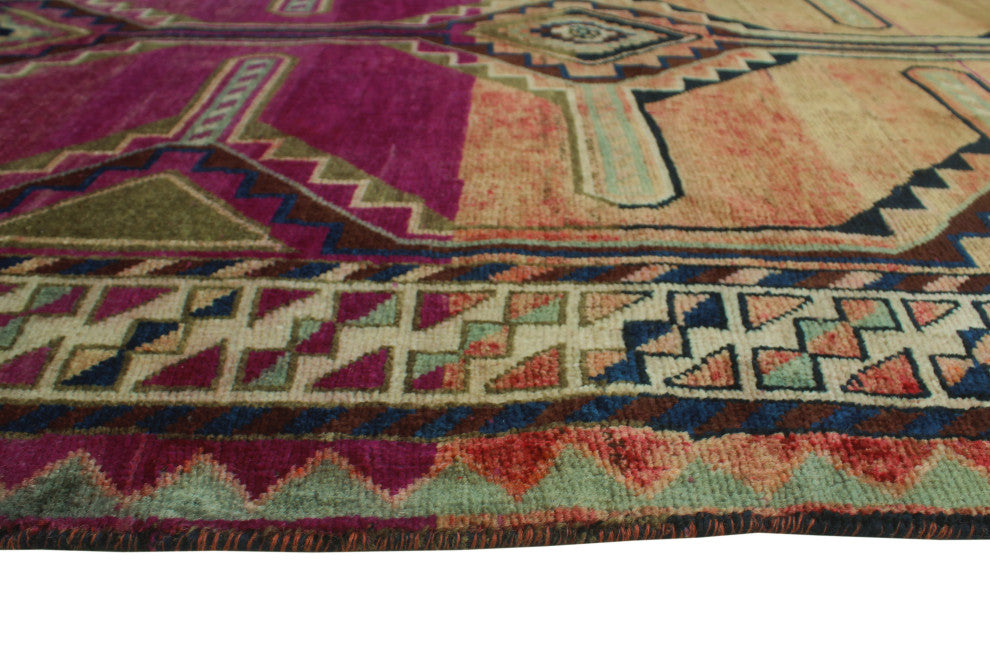 Fine Vintage Distressed Qahaar Red Runner