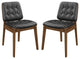 Set of 2 Side Chairs, Natural Walnut and Black