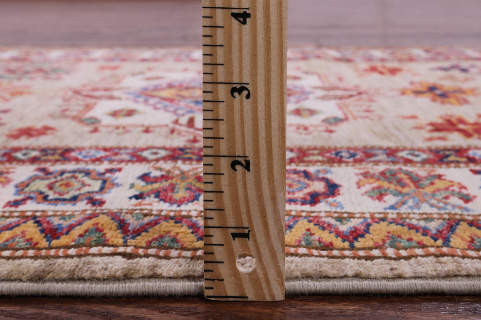2' 10" X 7' 10" Geometric Super Kazak Handmade Runner Rug Q11236
