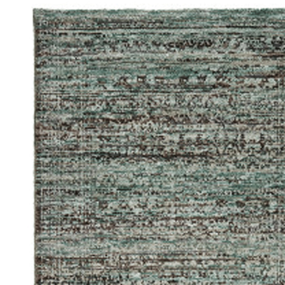 12' Runner Blue and Purple Oriental Power Loom Runner Rug