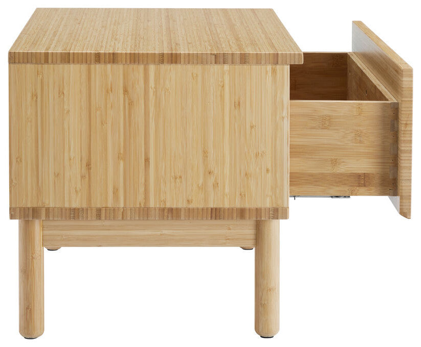 Greenington Monterey Solid Moso Bamboo 1 Drawer Nightstand | Wheat