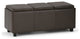 Modern Storage Ottoman, 3 Cushioned Flip Over Serving Trays, Chocolate Brown