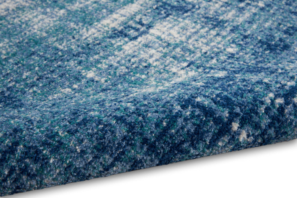 Nourison Home 7'10"x9'10" Calvin Klein River Flow Teal Ivory Blue Area Rug
