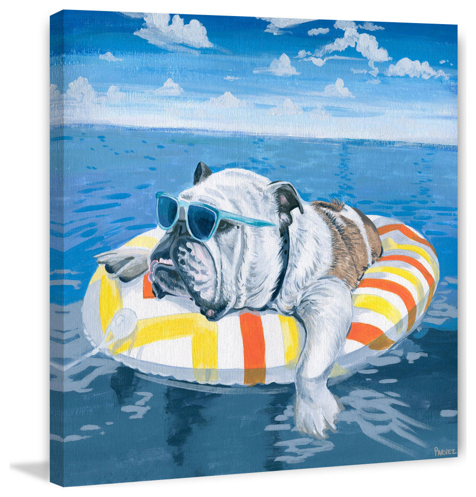 "Chilling at the Beach" Painting Print on Wrapped Canvas, 48"x48"