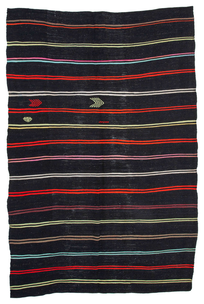 Rug N Carpet - Handmade Anatolian 7' 0'' x 10' 7'' Vintage Goat Hair Kilim Rug