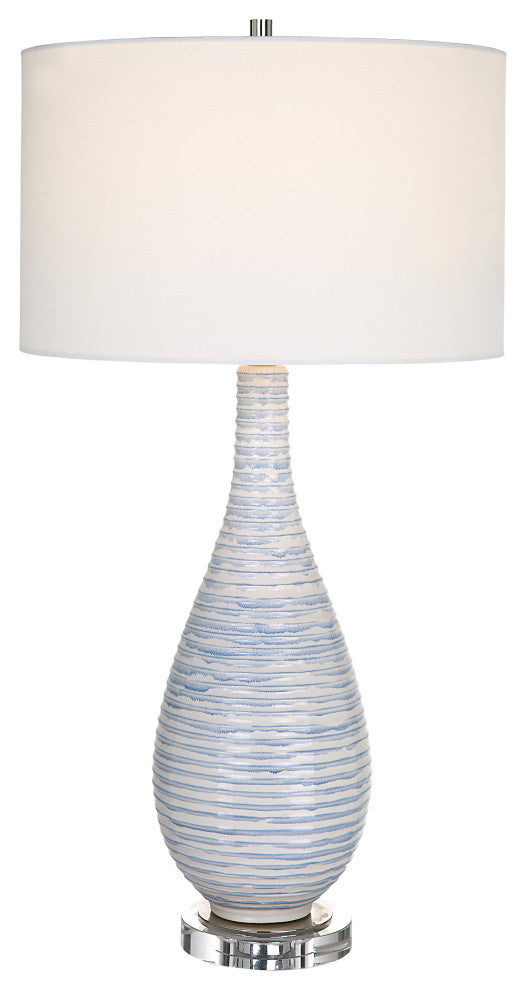 Uttermost Clariot Ribbed Blue Table Lamp