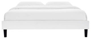 Reign Twin Performance Velvet Platform Bed Frame-White