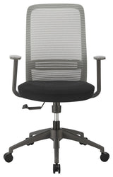 Kasper Mid-Back Office Chair, Grey Mesh Back and Black Fabric Seat