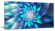 Large Blue Alien Fractal Flower, Floral Canvas Art Print, 40x20