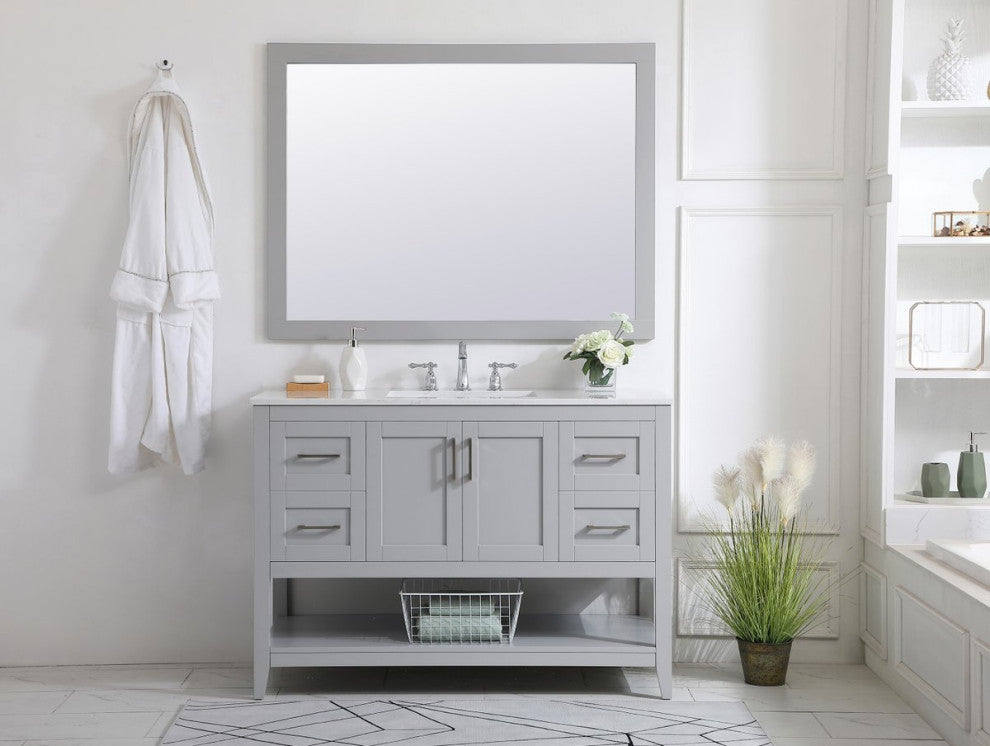 Anderson Rectangle Vanity Mirror, 48", Gray