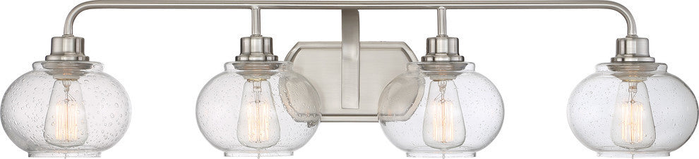 Quoizel TRG8604BN Four Light Bath Fixture Trilogy Brushed Nickel