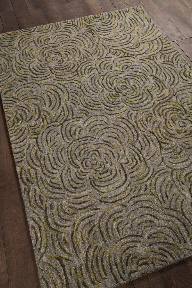 Leia Contemporary Area Rug, Green, 7'9"x10'6"