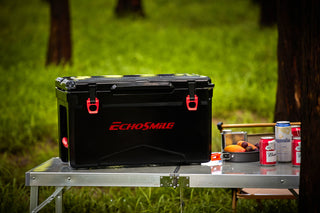 EchoSmile 30 qt. Rotomolded Cooler, Black and Red