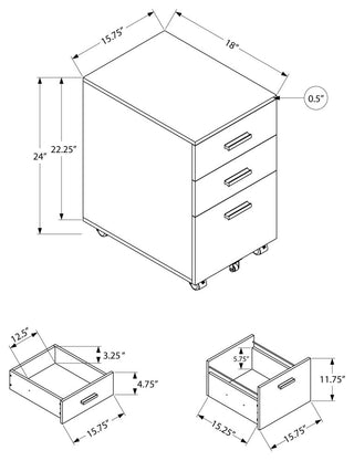 File Cabinet,Rolling Mobile, Storage Drawers, Printer Stand, Office, Work, Black