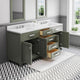 Madison 72 In. Carrara White Marble Countertop Vanity with Hook Facucet