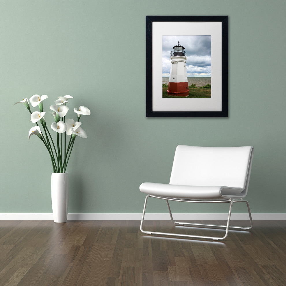 Kurt Shaffer 'Vermillion Ohio Lighthouse' Matted Framed Art, White Mat, 20"x16"