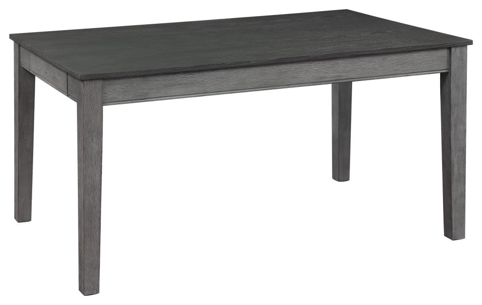 Benzara BM220887 Wooden Dining Table with 2 Drawers and Tapered Legs, Gray