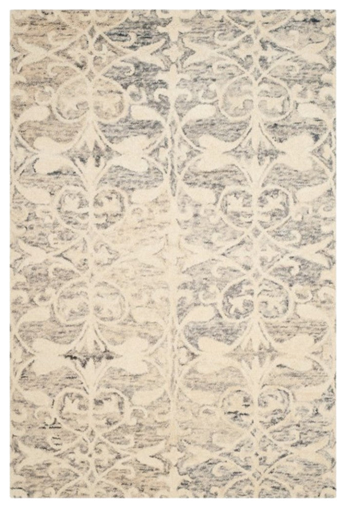 Safavieh Chatham 8' X 10' Hand Tufted Wool Rug in Light Gray and Ivory