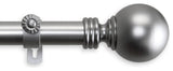 Globe Curtain Rod, Satin Nickel, 66"-120