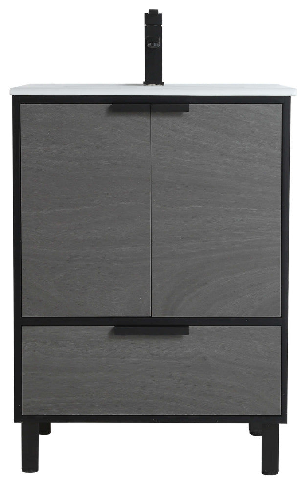 Fine Fixture Bathroom Vanity and Sink, 24"Clasic Gray ADA Compliant, Classic Gra