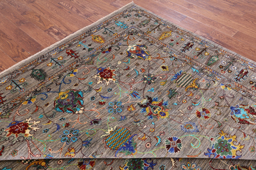 8' 5" X 11' 3" Hand Knotted Persian Tabriz Wool Rug - Q12148