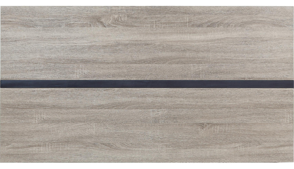 60" Dinning Table, Rustic Oak/Black Finish