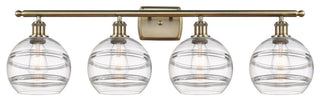 Ballston-Rochester 4-Light 38" Bath Vanity Light, Antique Brass, Clear