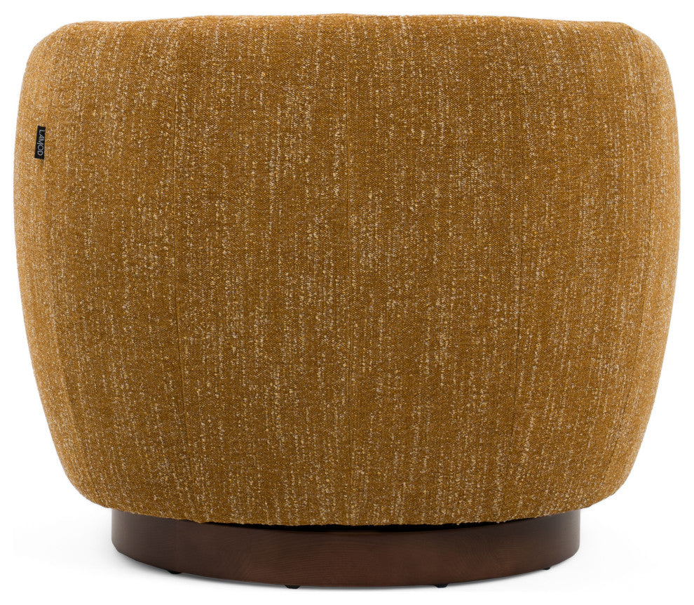 Divani Casa Wendt Modern Mustard Fabric Swivel Accent Chair