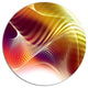 Yellow Abstract Warm Fractal Design, Abstract Disc Metal Artwork, 23"