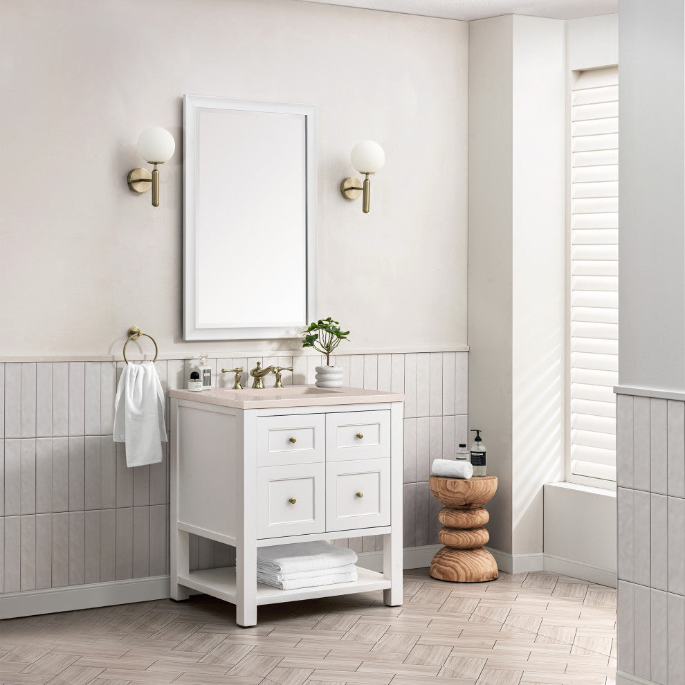Breckenridge 30" Single Vanity, Bright White, 3CM Eternal Marfil Top