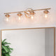 LALUZ 4-Light Matte Gold and Seeded Glass Modern Bathroom Vanity Light