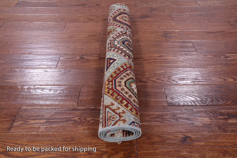 3' 4" X 4' 10" Khorjin Super Kazak Handmade Wool Rug - Q12315