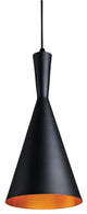 Sunlite 7" Cone Pendant Vintage Antique Fixture Matte Black