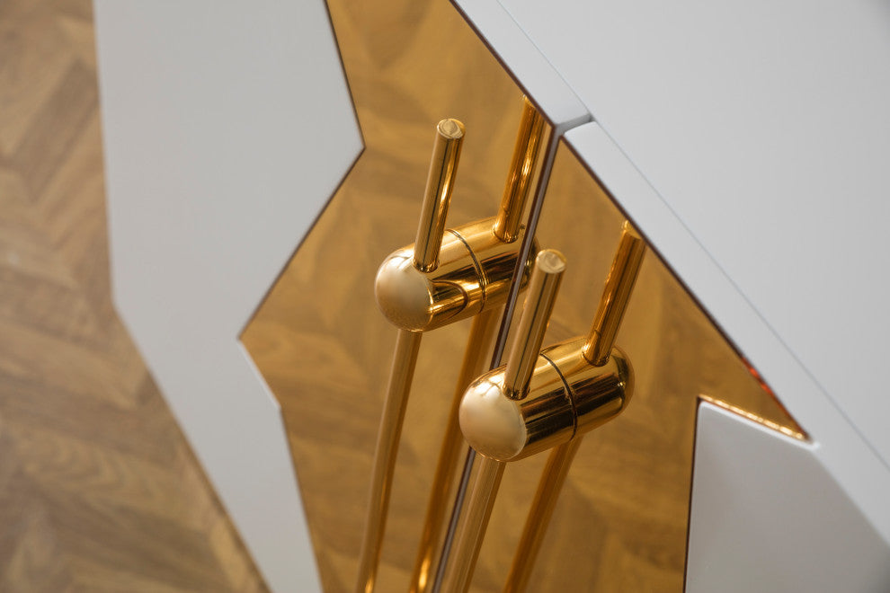 Callista Sideboard, White and Gold