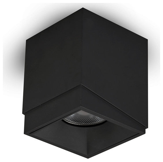 3.25" Square Integrated LED Surface Mounted Downlight Commercial Grade, Black