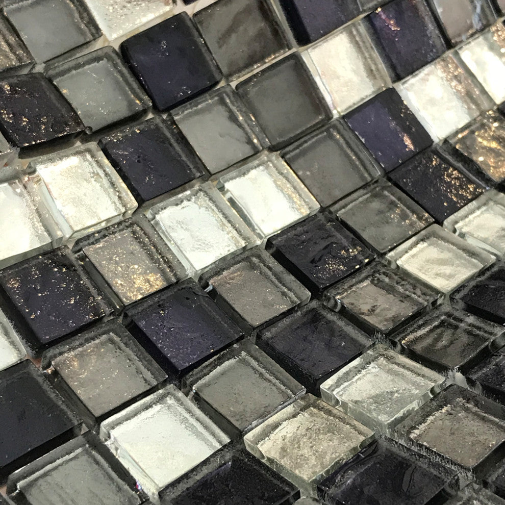 11.5x11.5 Peppered Ice Tile, Shades of Silver and Puter