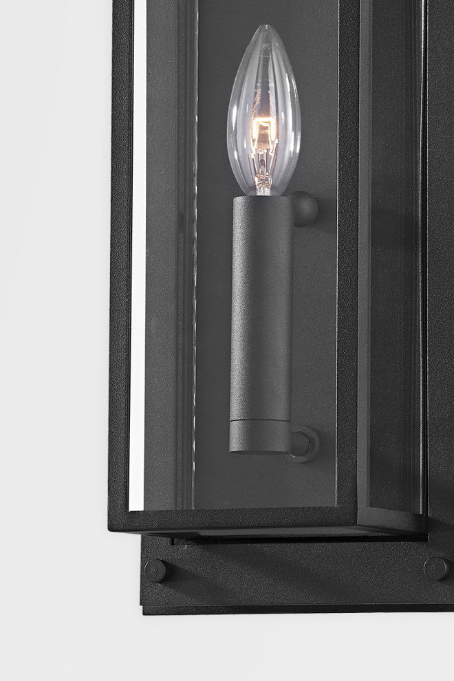 Winslow One Light Exterior Wall Sconce, Texture Black