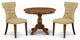 3Pc Kitchen Set, Acacia Walnut Breakfast Table, 2 Brown Chairs, Acacia Walnut