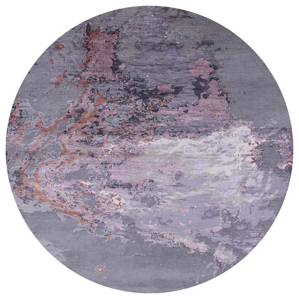 Ahgly Company Indoor Round Mid-Century Modern Area Rugs, 7' Round